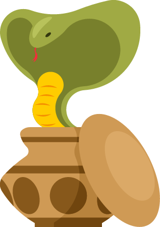 King Cobra Rising Elegantly from Pot