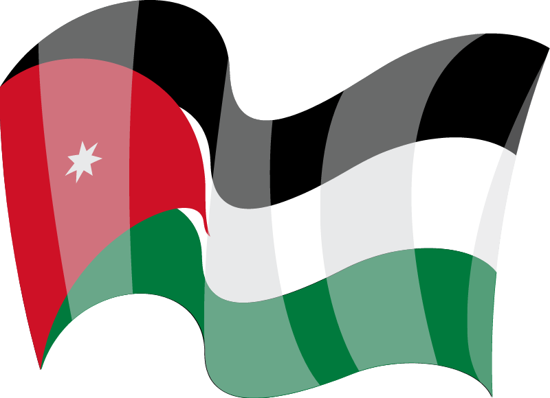 Kingdom of Jordan National Flag Waving Gracefully