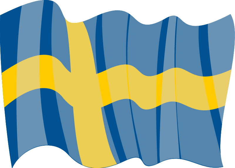 Kingdom of Sweden Flag Waving Gracefully
