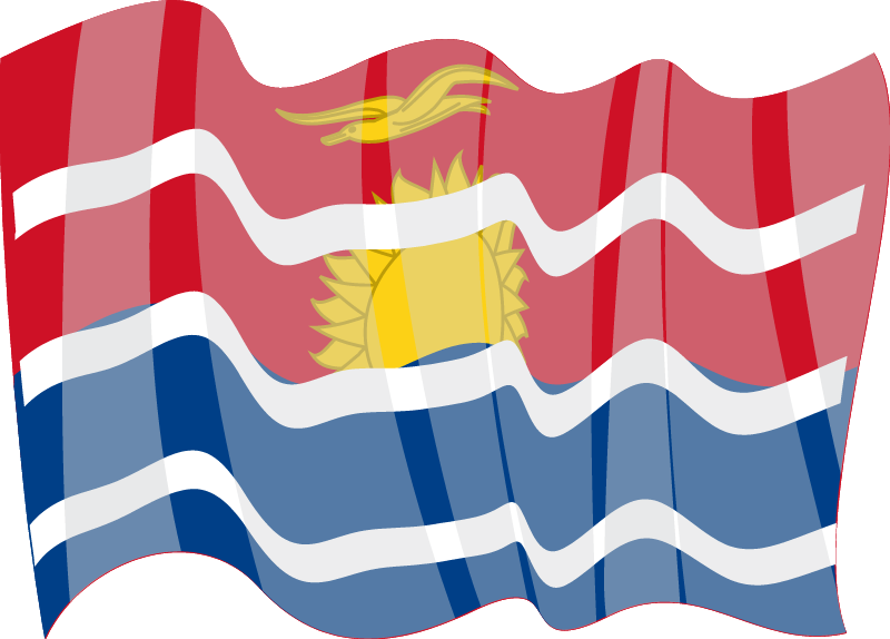 Kiribati National Flag Displayed Elegantly