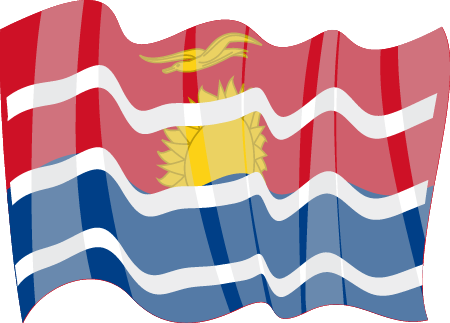 Kiribati National Flag Displayed Elegantly