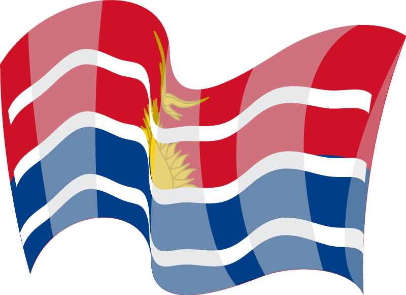 Kiribati State Flag Waving Gracefully