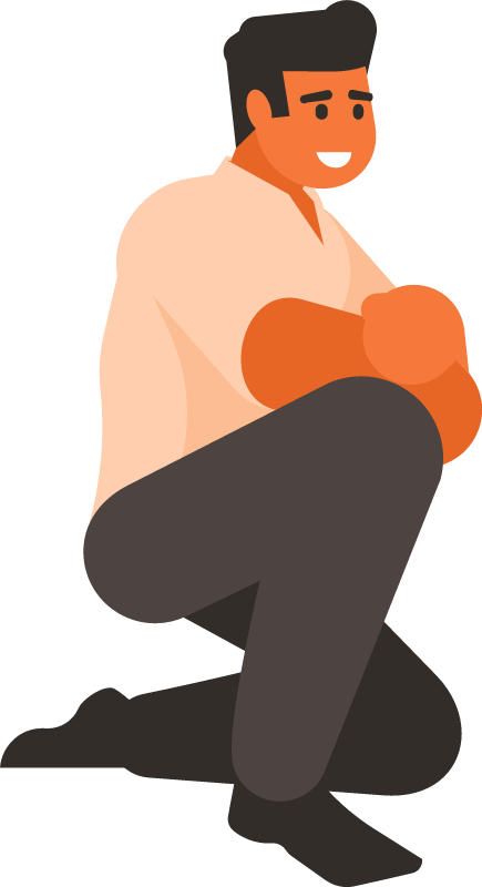 Kneeling Man in a Thoughtful Pose