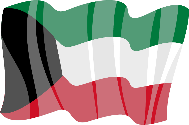 Kuwaiti National Flag in Motion