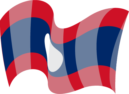 Laos State Flag Waving Gracefully
