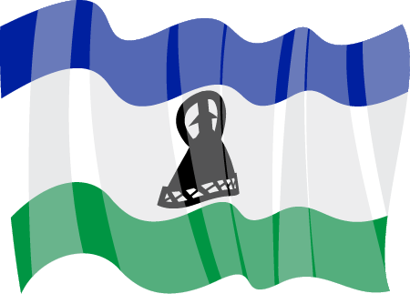 Lesotho National Flag in Motion