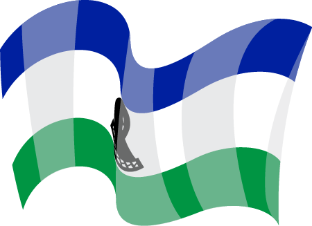 Lesotho State Flag Waving Gracefully