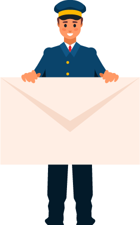 Letter Delivery by Mailman