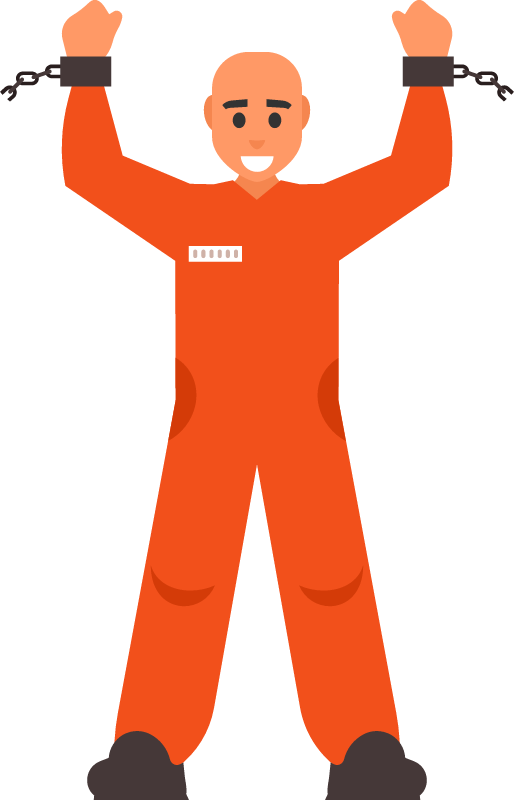 Liberated Prisoner Embracing Freedom