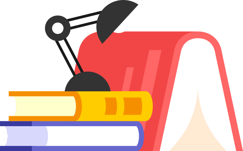 Library Concept Illustrated with Knowledge Tools