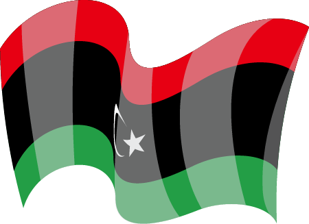 Libyan State Flag Waving Elegantly