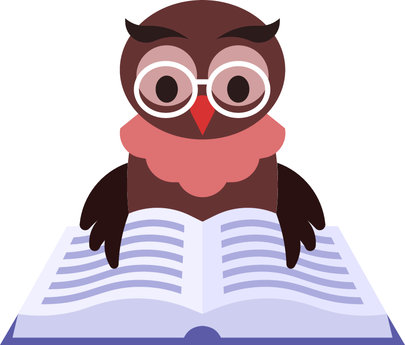 Literate Baby Owl with Glasses