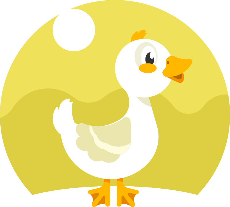 Little White Duckling in Adorable Style