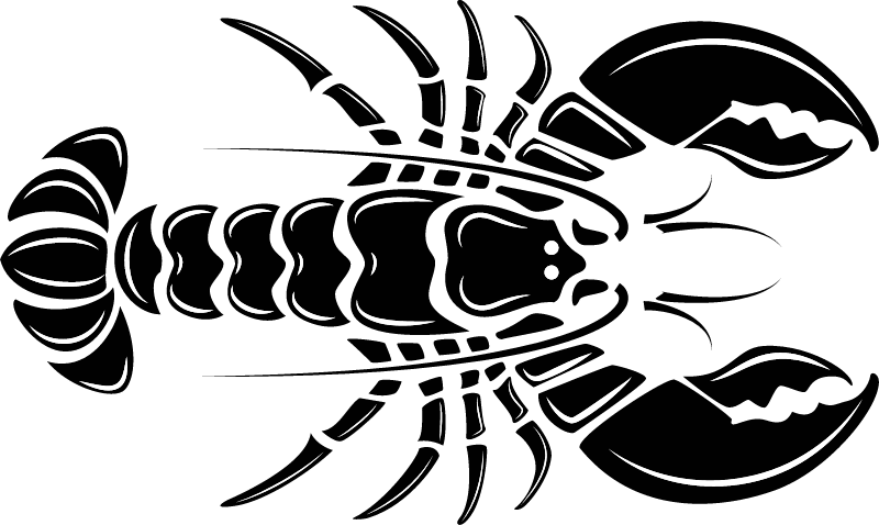 Lobster Silhouette Depicted in Monochrome Style