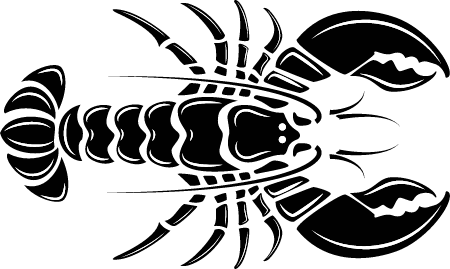 Lobster Silhouette Depicted in Monochrome Style