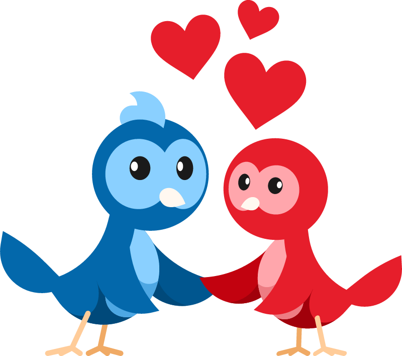 Love Birds Depicted in Vibrant Colors