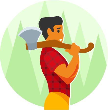 Lumberjack with Axe Ready for Work