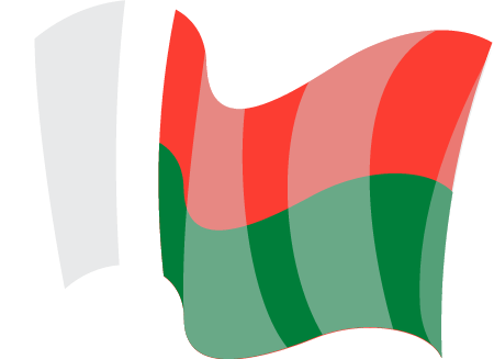 Madagascar State Flag Waving Gracefully