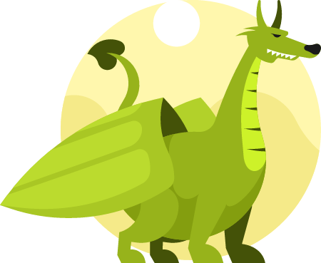 Magic Dragon Depicted as Mythical Creature