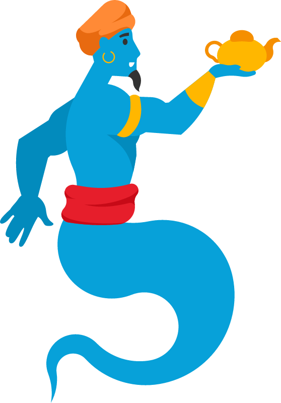 Magical Genie Emerging in Magical Form