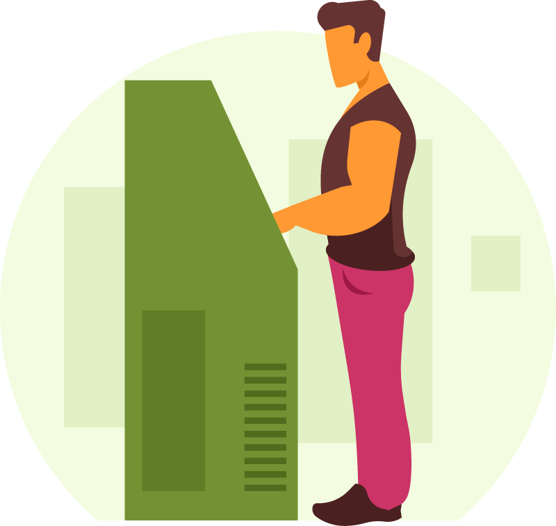 Man Accessing ATM for Banking