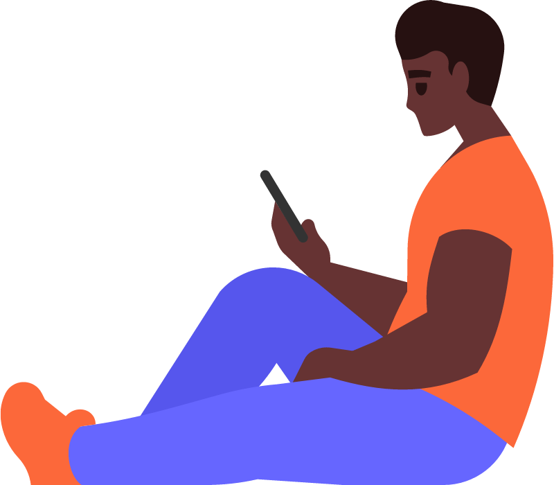 Man Checking Notifications on Smartphone