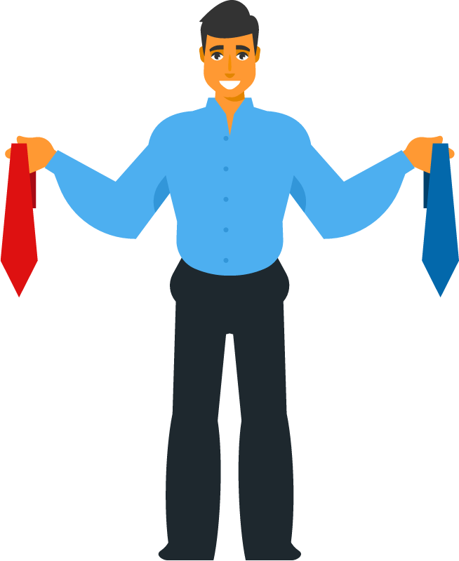 Man Choosing a Tie for Formal Attire