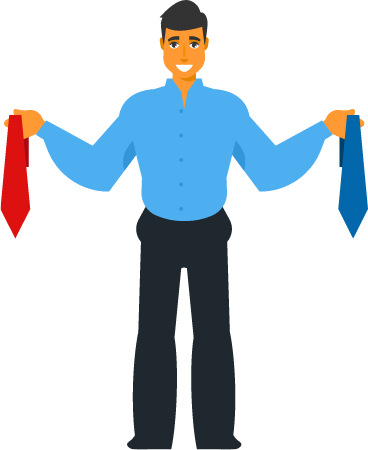 Man Choosing a Tie for Formal Attire
