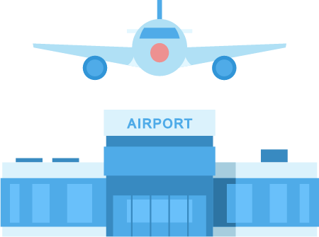 Plane Soaring Over Airport