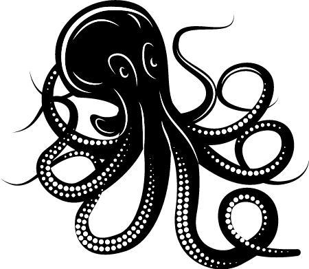 Black Octopus Cartoon