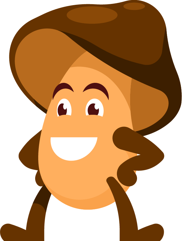 Playful Mushroom with Characteristic Face