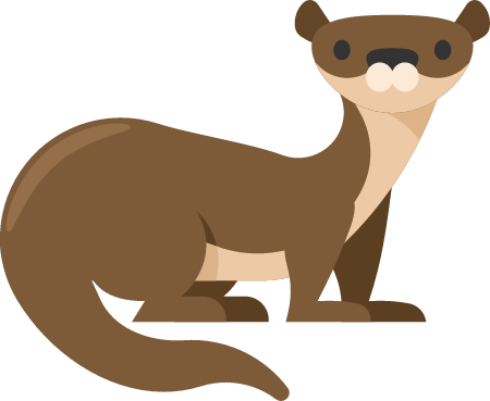 Playful Sea Otter Character