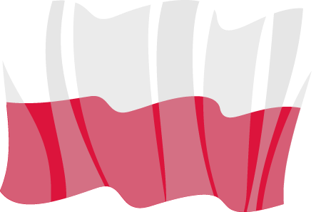 Polish National Flag in Motion