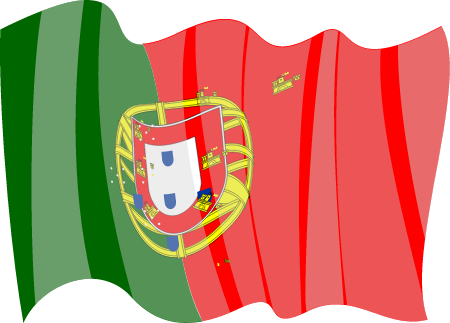 Portuguese National Flag Waving Gracefully