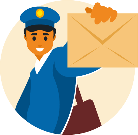Postal Worker Delivering Mail