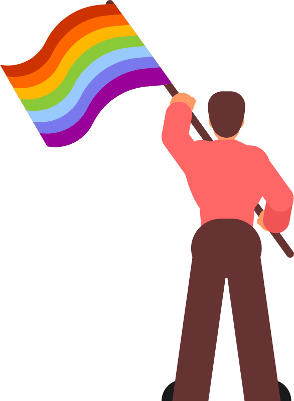 Pride Advocate Waving an LGBT Flag