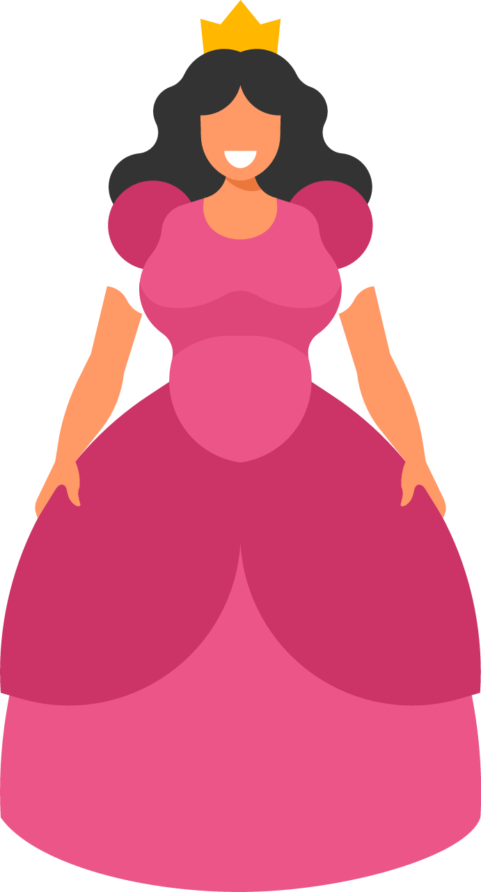 Princess Wearing Elegant Pink Gown