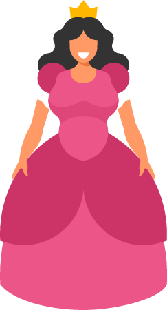 Princess Wearing Elegant Pink Gown