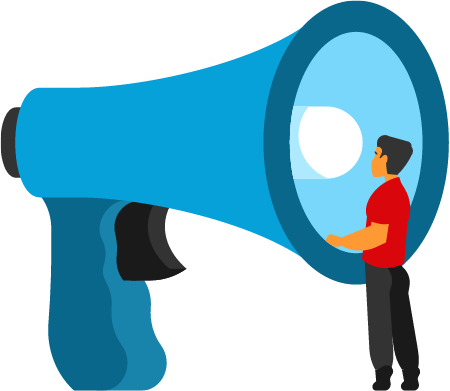 Public Relations Expert Using Megaphone