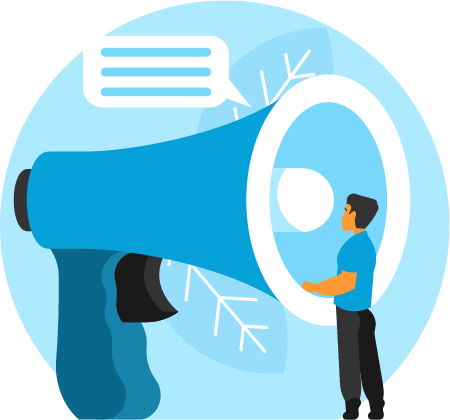 Public Relations Expert Using Megaphone