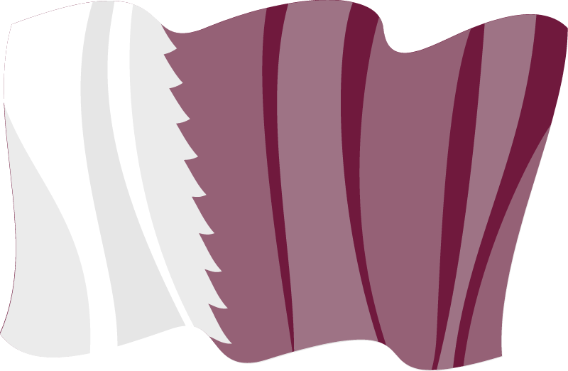 Qatari National Flag in Motion
