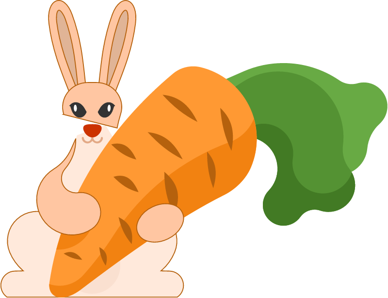 Rabbit Enjoying Fresh Carrot