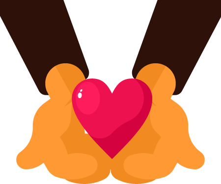 Red Heart in Hands Depicting Love and Care