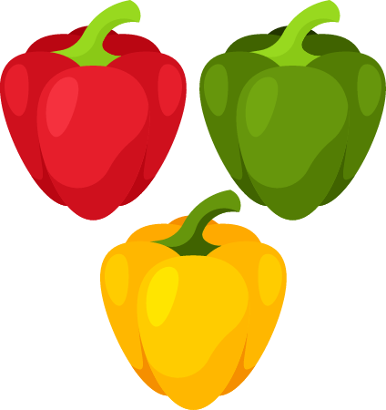 Red, Green, and Yellow Bell Pepper 