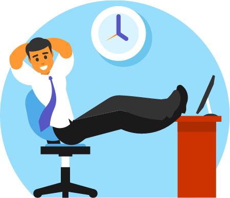 Relaxing in the Office Depicted Casually