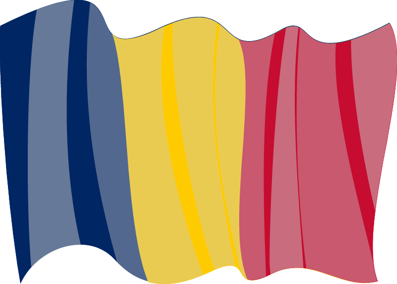Republic of Chad Waving Flag