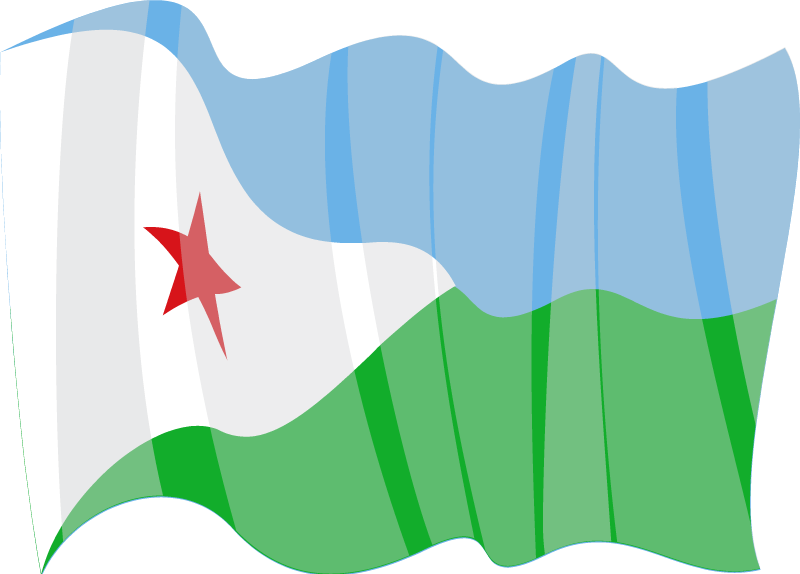 Republic of Djibouti National Flag Waving Gracefully