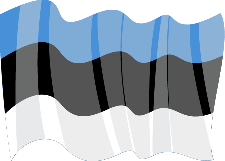 Republic of Estonia National Flag in Motion
