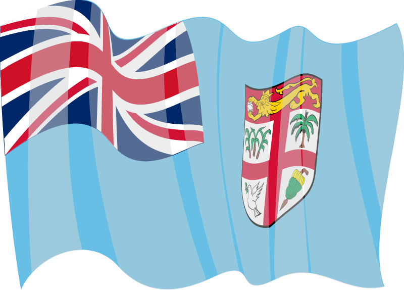 Republic of Fiji National Flag Waving Elegantly