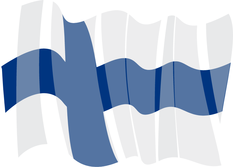Republic of Finland National Flag Displayed in Motion